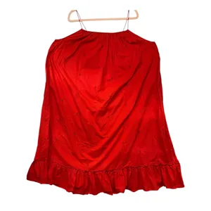 A Pea in the Pod Red Embroidered Maternity Midi Dress Spaghetti Strap‎ Ruffle L thumbnail 6