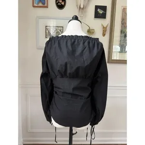 Rye Black Goth Whimsigoth Cottagecore Peasant Blouse Cotton M Black Size M thumbnail 2