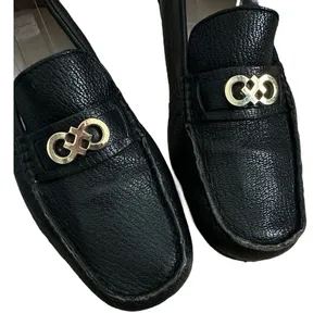 Cole Haan Shelby II Tumbled Leather driving Loafers Gold CH Logo Size 5.5 Black thumbnail 2