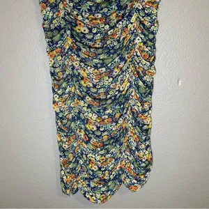 NEW Urban Outfitters Moonbeam Floral ruched mesh mini dress women’s size large thumbnail 5