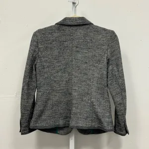 Ann Taylor Loft Gray Herringbone‎ Knit Blazer Jacket Wool Blend Small Career thumbnail 2