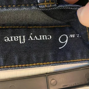 Ann Taylor loft 6 or 28 dark wash curvy flare mid rise low rise jeans thumbnail 6