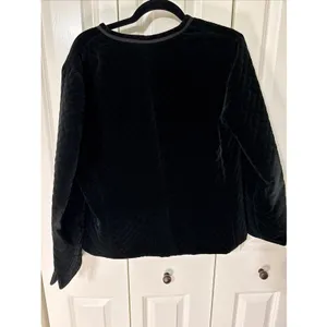 Women's Vintage Joseph‎ Picone Quilted Black Velvet Jacket Sz Large thumbnail 3