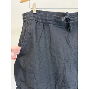Old Navy Linen Blend Pull On Shorts Black Drawstring XL thumbnail 3