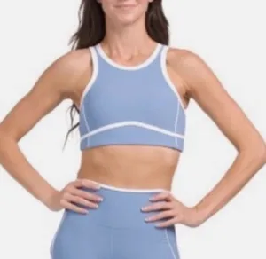 ✨WILO The Label Blue and White Sports Bra Crop Small Top✨ thumbnail 2