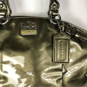 Coach Olive Green Madison Lindsay Large‎ Leather Shoulder Bag thumbnail 7