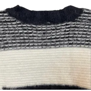 KNOX ROSE Women's Sweater XXL Black White Striped Fuzzy V‎ Neck Cozy Knit Target thumbnail 12