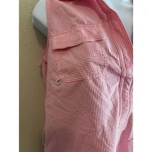 Vineyard Vines Performance‎ Dress 0 Pink Seersucker Sleeveless Vented Shift thumbnail 4