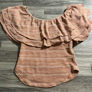 Free People Open Weave Jacquard Knit Wide Scoop Neck Heirloom Blouse Top; XS thumbnail 12