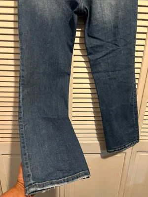 Risen Jeans Womens 11/30 Blue Mid Rise Crop Straight Distressed RDP5301 thumbnail 8