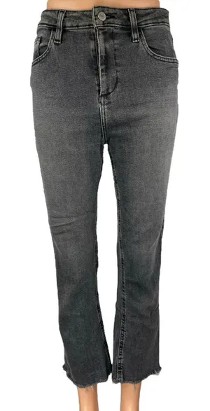 Urban Outfitters BDG Kick Flare Black High Rise Cropped Bootcut Denim Jeans 27 thumbnail 1
