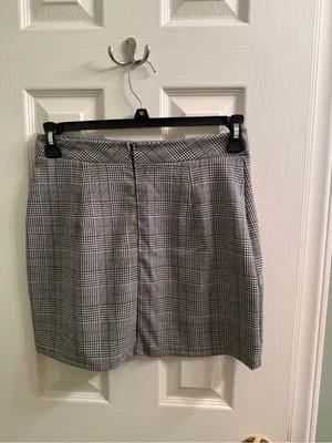 vestique Gray and Black Plaid Mini Skirt thumbnail 2