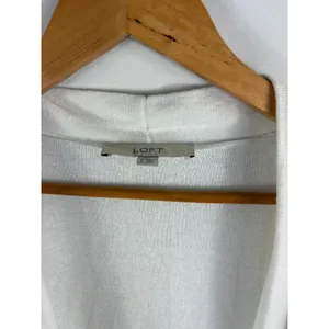 LOFT White Longline Knit Cardigan Size Small thumbnail 2