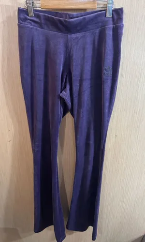 Women adidas Purple Velour Flared Sweats Size Small thumbnail 1