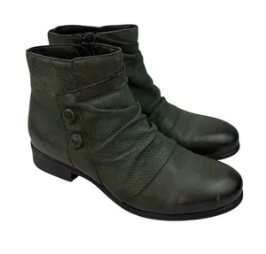 *Miz Mooz Sallie Ankle Boots Womens Size 40 Green Leather Comfort Casual Classic thumbnail 1