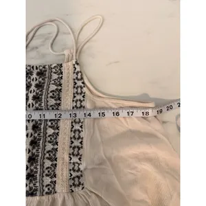Abercrombie & Fitch Ivory Embroidered Boho Handkerchief Hem Cami‎ Top XS Mens thumbnail 10