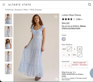 Altar'd State Dress Blue Floral thumbnail 6