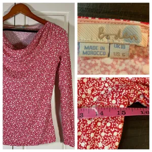 Boden floral‎ drapes neck long sleeve top 00s retro romantic cottagecore chic 6 thumbnail 13