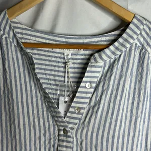 Jane + Delancey 5 Button Henley Rayon Tunic Size 1X Stripes long Sleeve NWT thumbnail 2