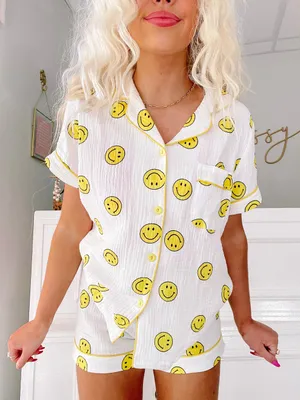 Sassy Shortcake Smiley Dreams Pajama Set Small Preppy Yellow thumbnail 2