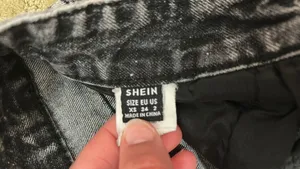 SHEIN black/grey jean shorts thumbnail 2