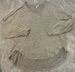 Women’s Cato Brand Soft V-Neck Long Sleeve Tunic - Gray Size X-LARGE thumbnail 1