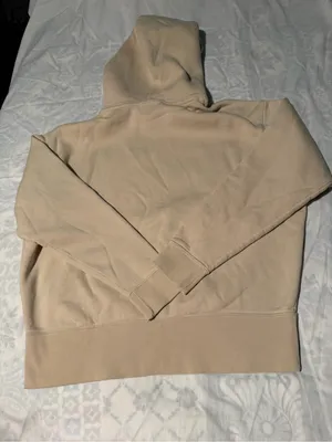 Nike sportswear club fleece Women oversized Beige Pullover Hoodie size S thumbnail 2