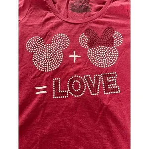 Disney Red‎ Mickey + Minnie = Love shirt size Large thumbnail 3