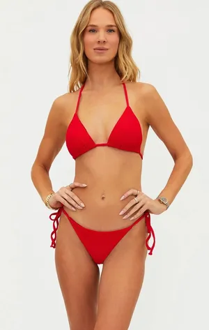 NEW Beach Riot 2 PC Bikini set Sz XS S 0-2-4 Core Collection Winona Top Red thumbnail 1