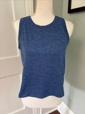 Rhoback Drift Performance Crop Tank heathered Fleet Navy/Nightshade Size XS thumbnail 1