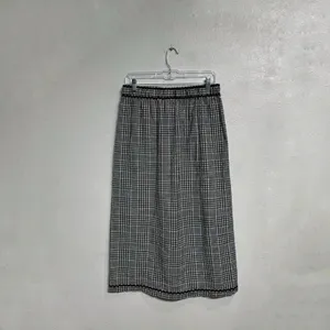 Free People Black Combo Penelope Gingham Midi Skirt Sz M NWT thumbnail 8