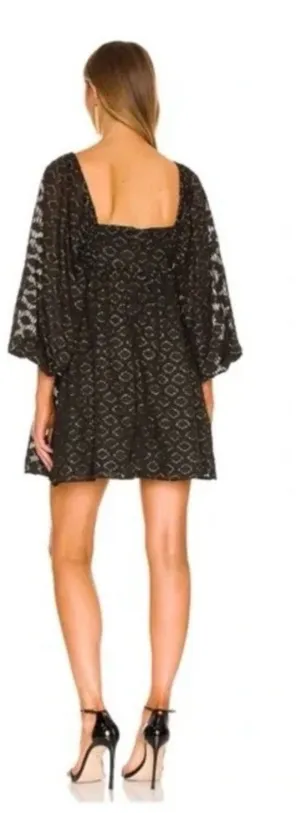 Amanda Uprichard Roma Black Gold Long Sleeve Size Small thumbnail 1