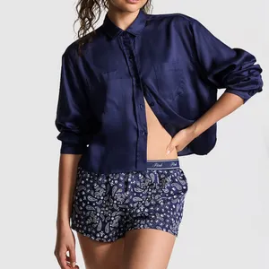 Pink Tencel™ Long-Sleeve Sleepshirt‎ thumbnail 3