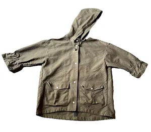 Zara Women’s TRF Utility Jacket Large Hooded Outerwear‎ Green thumbnail 1