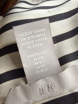 H&M Black and White Striped Satin Blouse thumbnail 4