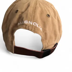 Silos Magnolia Baseball Cap Unisex Adjustable Curved Brim Tan Brown Leather Strap Adjustable One Size thumbnail 4