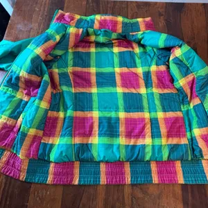 The North Face Green Full Zip Insulated Plaid Lined Jacket Womens Large F11-T502 thumbnail 3