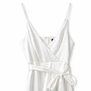 NEW Lulus Joice White Satin Tie Waist Wedding Bridal Shower Midi Dress Medium thumbnail 7