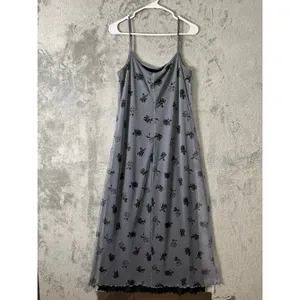 Vintage Y2K‎ Black Sheer Rose Dress Mesh Grunge Goth Large Indie Dark Romance thumbnail 5