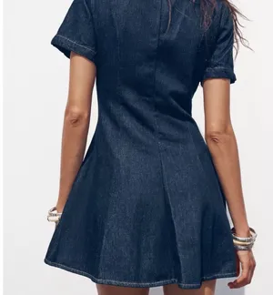 Zara dark blue mini dress thumbnail 3
