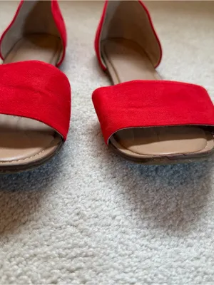 A New Day Red Faux Suede d’Orsay Flats Women’s Size‎ 11 thumbnail 3