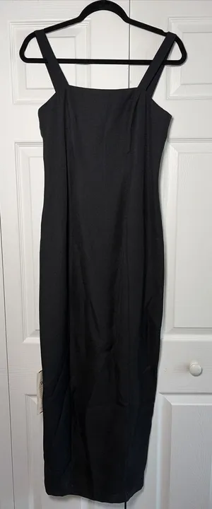 The Bon Marche Vintage 90s Sheath‎ Gown Womens Size 6 Black Crepe Formal Maxi thumbnail 1