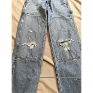 Abercrombie & Fitch Women's Authentic Rigid Baggy Cargo Carpenter Distressed 31W thumbnail 2