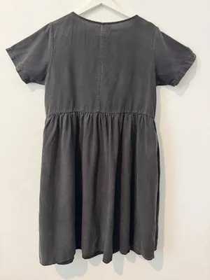 Tradlands Nico Dress Size Small Black Linen Blend Pocket Coastal Grandma Cottage thumbnail 11