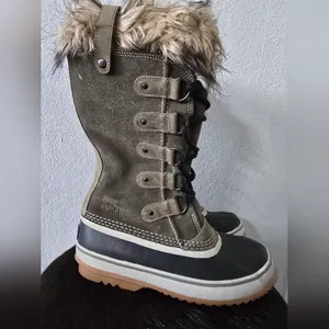 Sorel Women’s Waterproof Shearling Winter Boots Black/Green Size 9 thumbnail 4