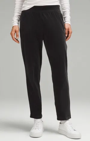 Lululemon Women Scuba Mid-Rise Straight-Leg Pants Velvet Cord 7/8 Length 4 Black thumbnail 1
