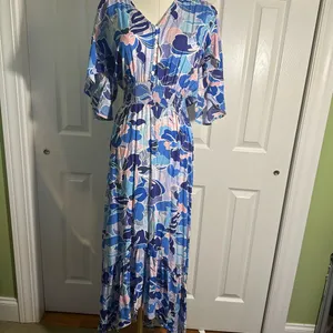 Anthropologie Abel the‎ Label Boho Floral Maxi Hi Low Dress Size Small thumbnail 2