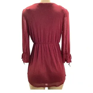 Siren Lily Maternity Shimmery Top with elastic and ties on sleeves New thumbnail 3
