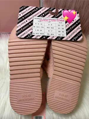 New Juicy Couture Blush Pink Strawberry Slippers thumbnail 5