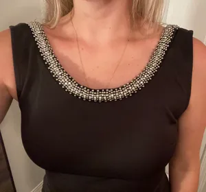 Black With Diamond Sequence Mini Dress Size M thumbnail 3